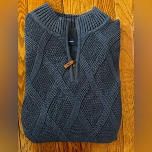 Tommy Bahama Navy Blue 3/4 Zip Sweater XL Perfect Condition